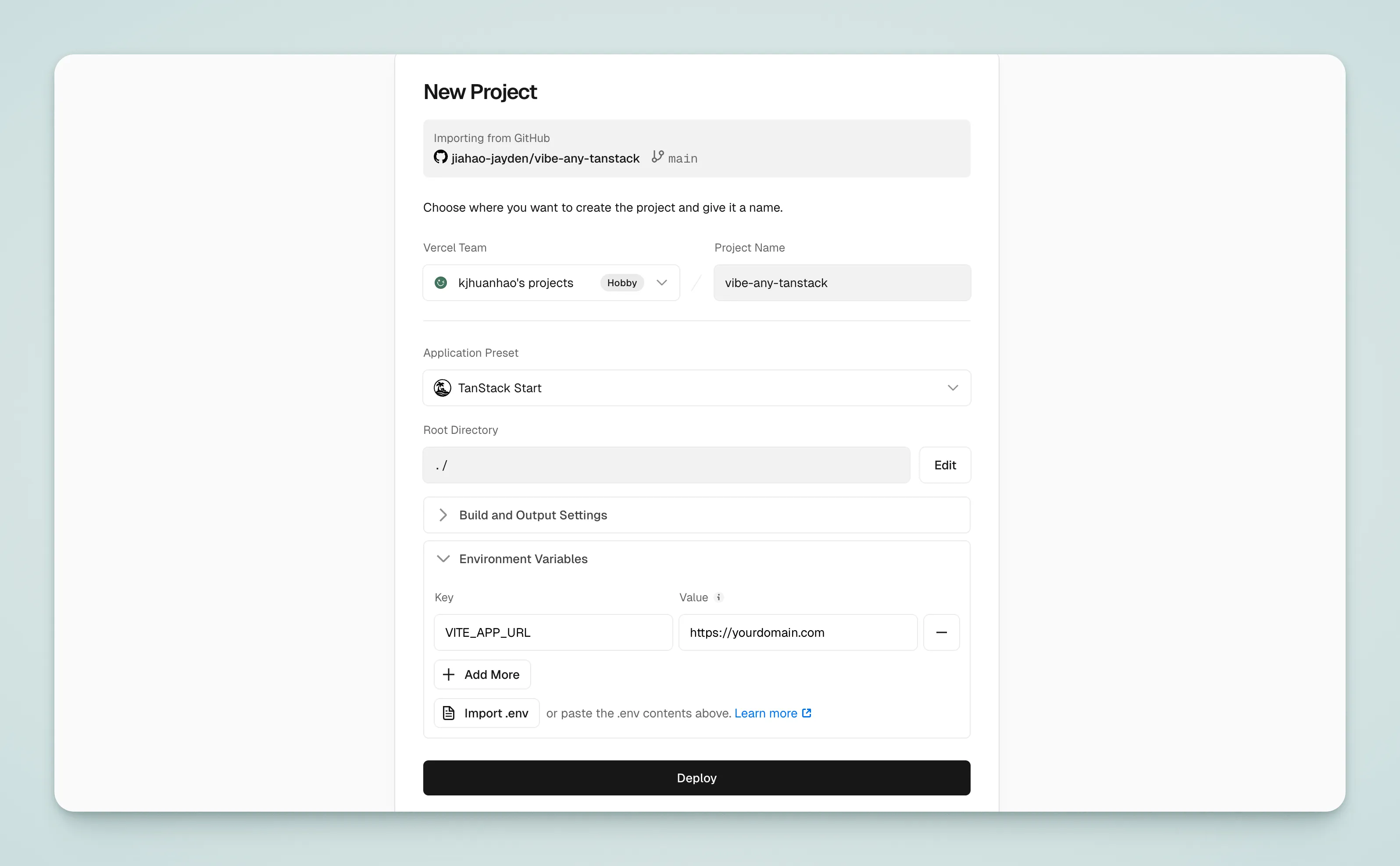 Vercel Environment Variables